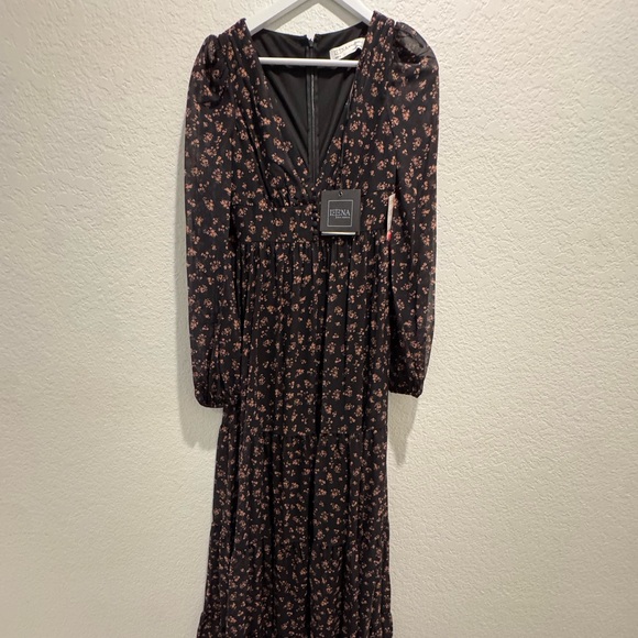 NWT Mac Duggal Sz 0 Black Floral Maxi Gown 55431 - Picture 5 of 12